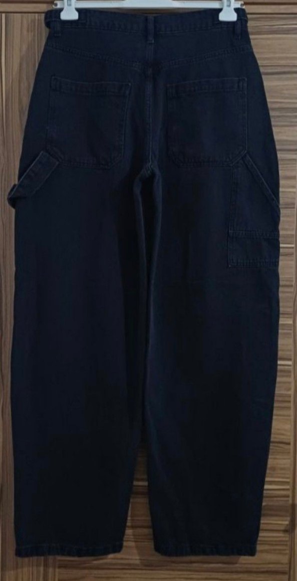 Trendyol Siyah Rahat Kesim Baggy Kadın Kot Pantolon - Görsel 5
