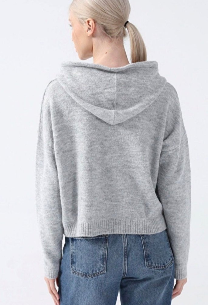 Gri Rahat Kesim Fabrika Kazak - Görsel 3