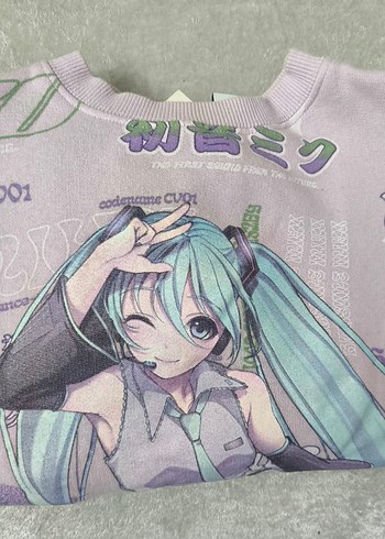 Zara Kız Çocuk Miku Baskılı Gri Sweatshirt - Görsel 2