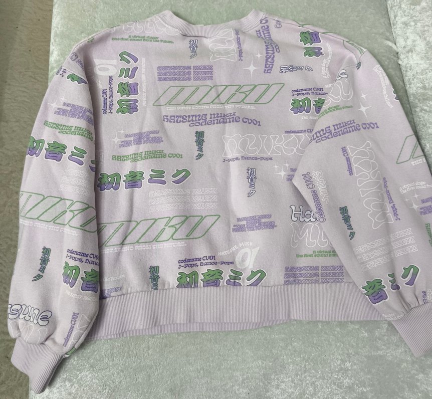 Zara Kız Çocuk Miku Baskılı Gri Sweatshirt - Görsel 4