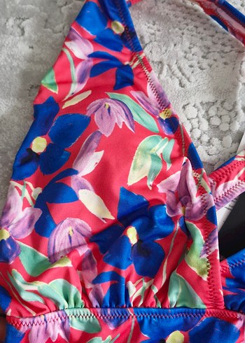 Çiçek Desenli Renkli Kadın Mayo - Görsel 2