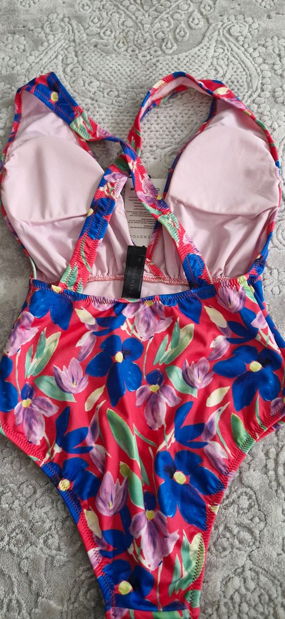 Çiçek Desenli Renkli Kadın Mayo - Görsel 4