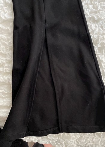 Siyah Kemerli İspanyol Paça Pantolon - Görsel 6