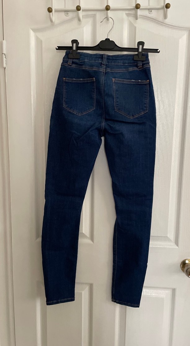 Kadın Lacivert Dar Kesim Midi Denim Pantolon - Görsel 2