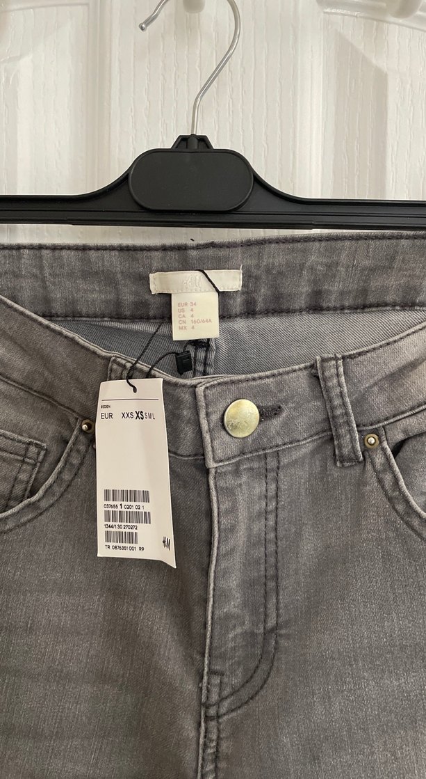 Gri H&M Kadın Denim Pantolon - Görsel 2