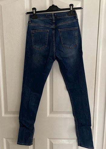 Kadın Mavi Dar Kesim Denim Pantolon - Görsel 4