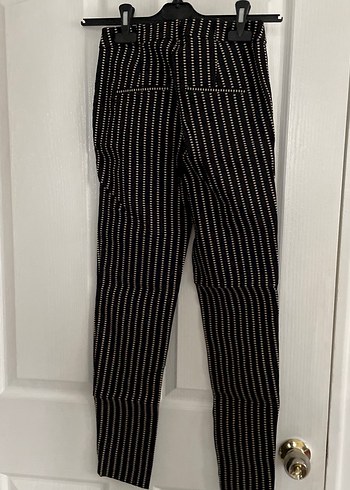 Mango Kadın Siyah desenli Kumaş Pantolon - Görsel 5