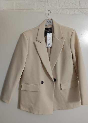Zara Bej Cift Dugmeli Blazer Ceket