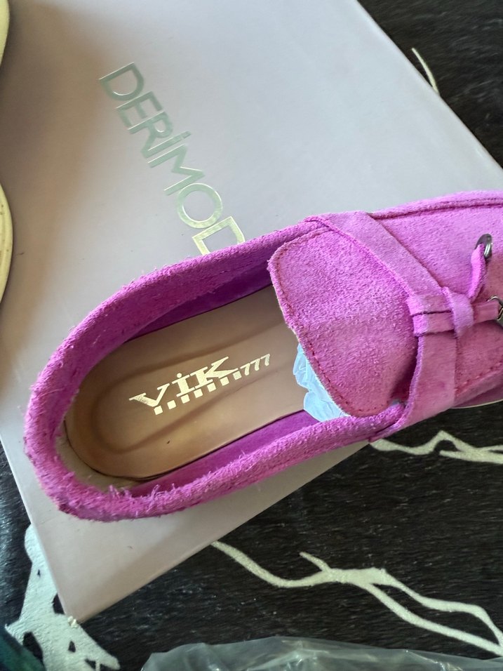 Mor Süet Tokalı Kadın Loafer - Görsel 3