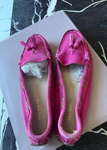 Pembe Süet Püsküllü Kız Loafer Ayakkabı - Görsel 4