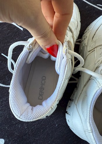 Beyaz Platform Topuklu Bağcıklı Kadın Spor Ayakkabı - Görsel 6