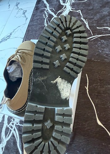 Bej Süet Kadın Günlük Oxford Ayakkabı - Görsel 7