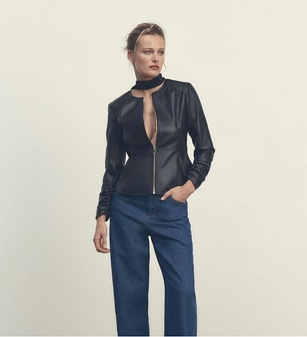 Zara suni deri ceket