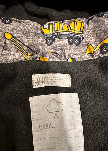 Gri Baskılı Kapüşonlu Erkek Çocuk Montu - Görsel 3