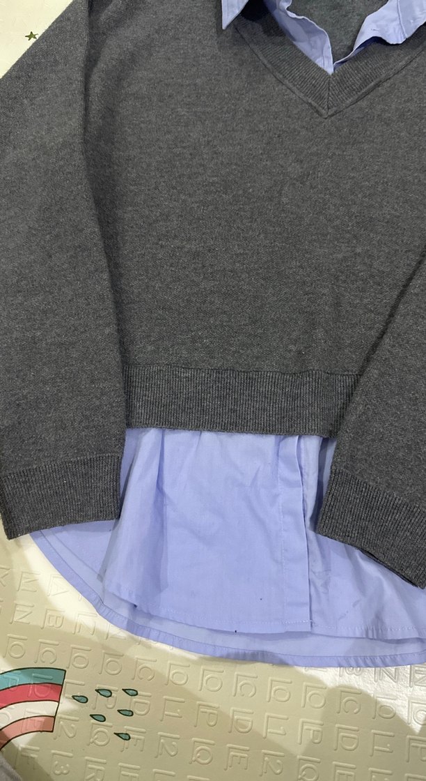 Gömlekli gri kazak  MANGO - Görsel 2