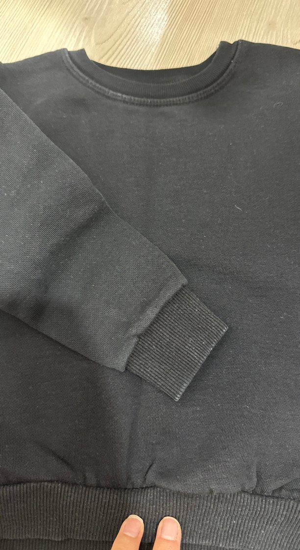 Siyah çocuk Oversize Sweatshirt - Görsel 3