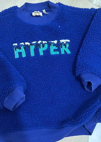 Erkek Çocuk Mavi Peluş Sweatshirt - Görsel 5