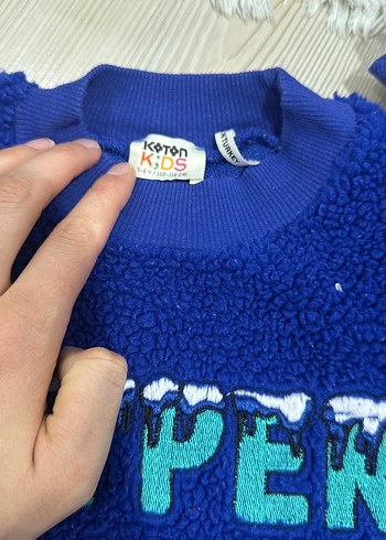 Erkek Çocuk Mavi Peluş Sweatshirt - Görsel 2