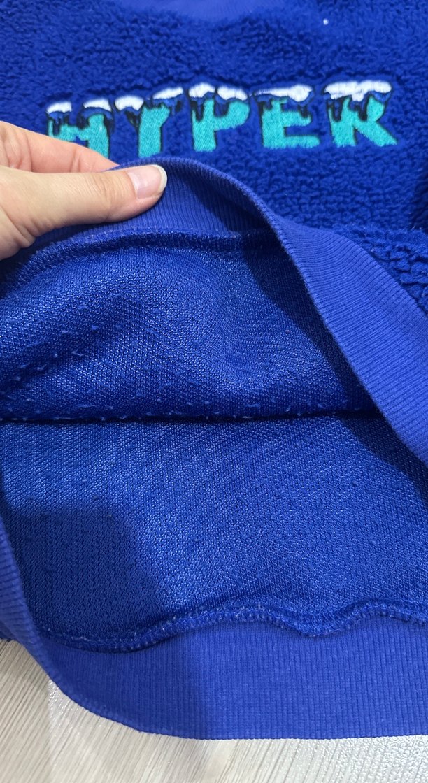 Erkek Çocuk Mavi Peluş Sweatshirt - Görsel 4