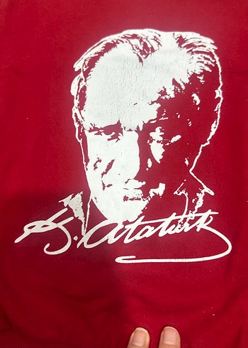 Kırmızı Erkek Baskılı Kısa Kollu Sweatshirt - Görsel 3