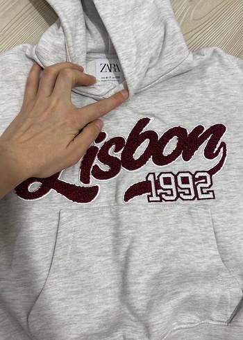 Gri Kapüşonlu Baskılı çocuk Sweatshirt - Görsel 2