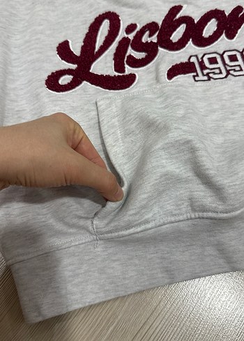 Gri Kapüşonlu Baskılı çocuk Sweatshirt - Görsel 4