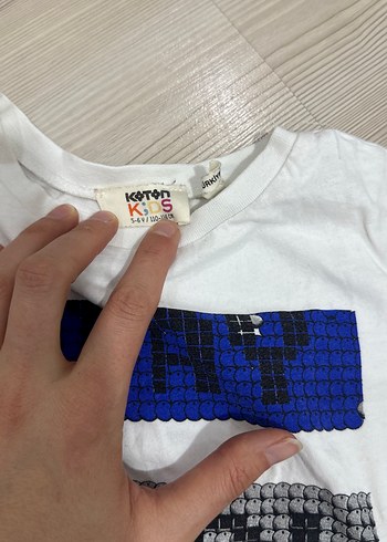 Beyaz Erkek Çocuk Baskılı Kısa Kollu Tişört - Görsel 2