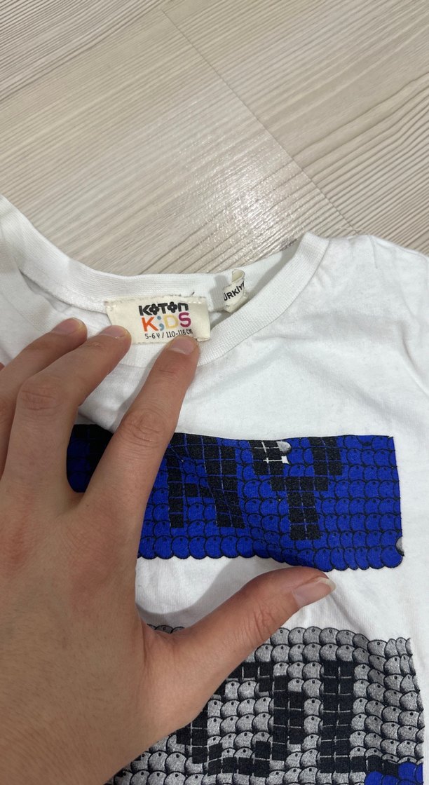 Beyaz Erkek Çocuk Baskılı Kısa Kollu Tişört - Görsel 2