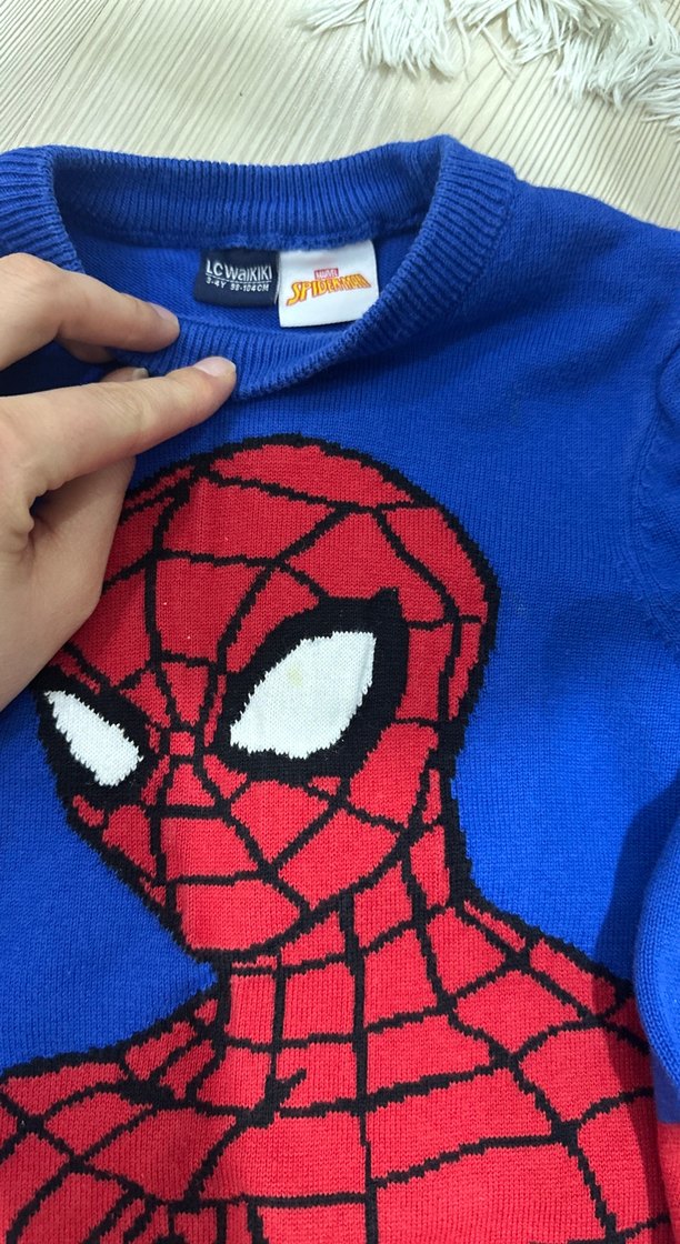 Renkli Örme Örümcek Adam Erkek Çocuk Sweatshirt - Görsel 4