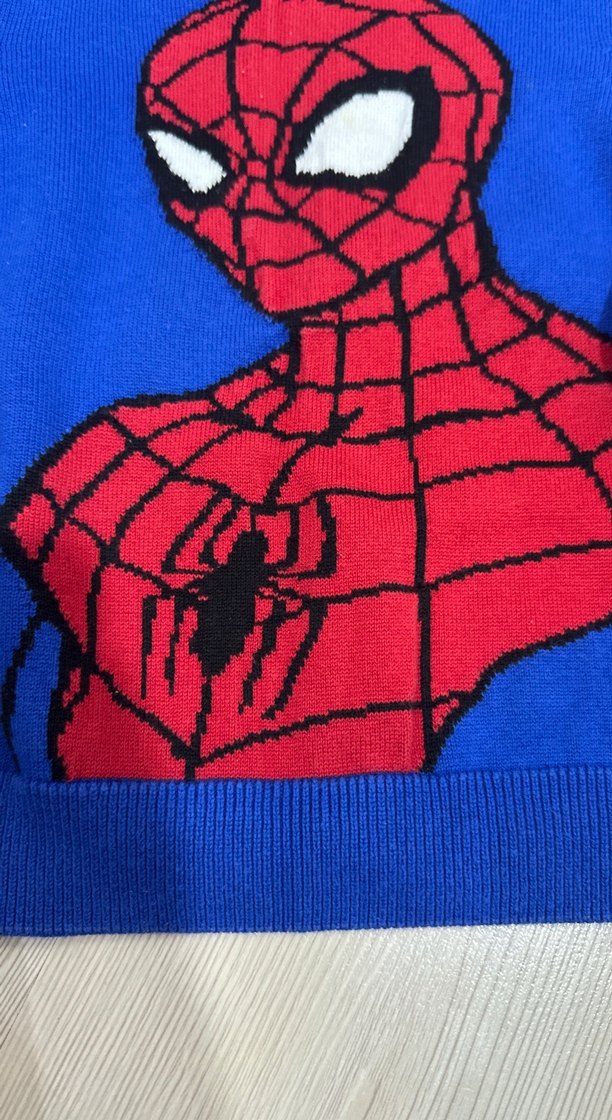 Renkli Örme Örümcek Adam Erkek Çocuk Sweatshirt - Görsel 3