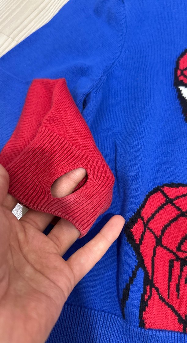 Renkli Örme Örümcek Adam Erkek Çocuk Sweatshirt - Görsel 2