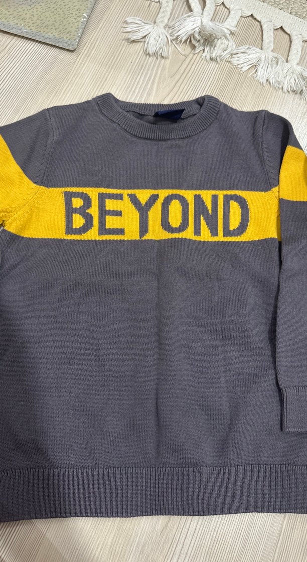 Gri Erkek Çocuk Sweatshirt BEYOND Baskılı - Görsel 4