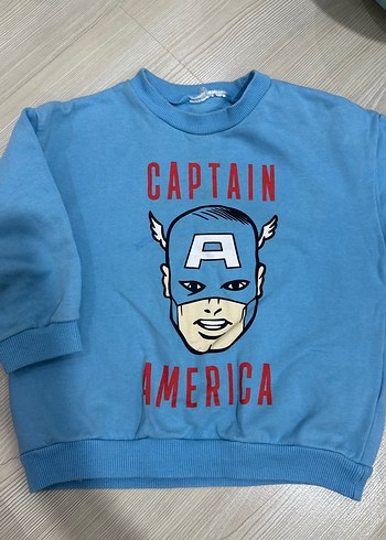 Erkek Çocuk Mavi Baskılı Sweatshirt - Görsel 2