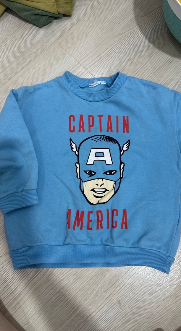 Erkek Çocuk Mavi Baskılı Sweatshirt - Görsel 2