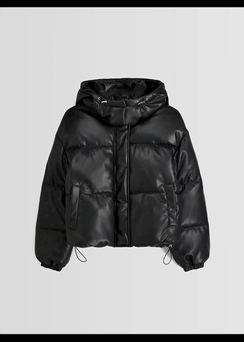 Siyah Kadın M Kışlık Deri Mont - Görsel 2