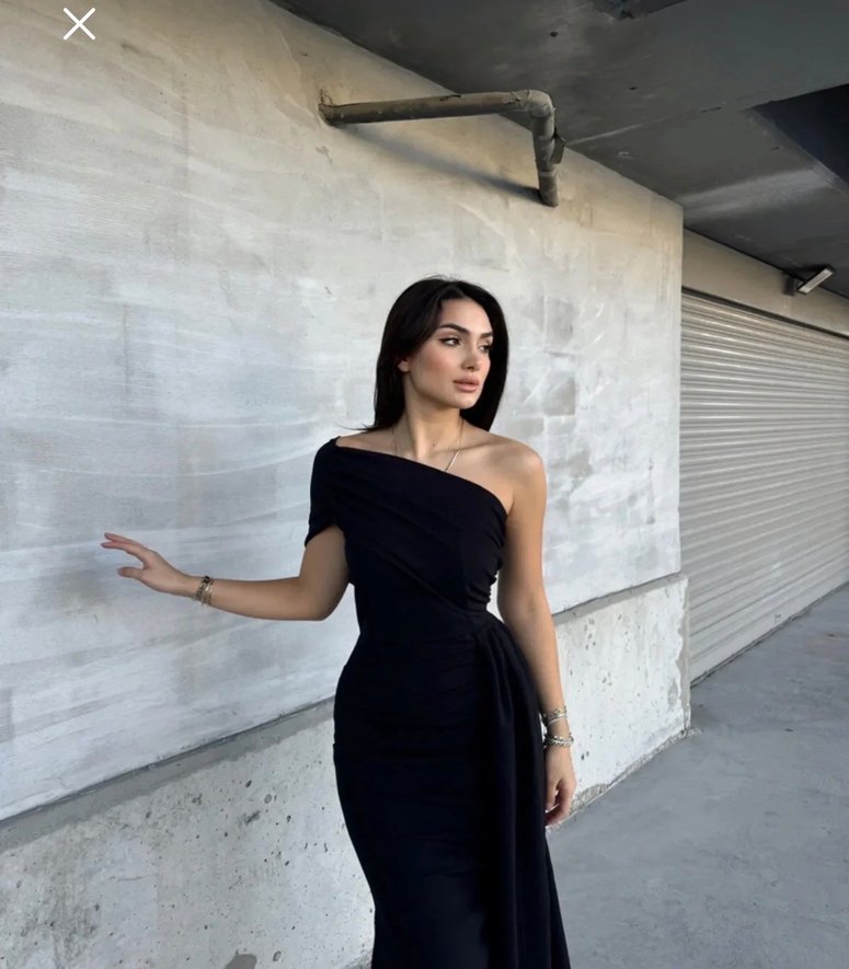 Siyah Drapeli Straplez Uzun Abiye Elbise - Görsel 2