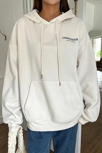 s Beden Unisex Beyazyildiz Sirt Baskilı Oversize Sweatshirt