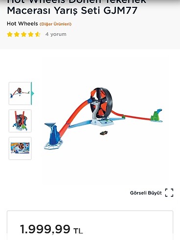  Beden Hot Wheels Dönen Tekerlek Macerası Yarış Seti GJM77