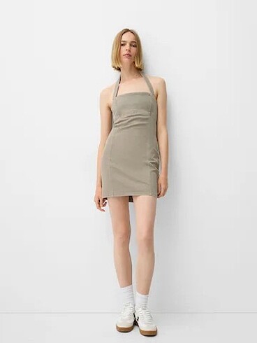bershka mini kot elbise