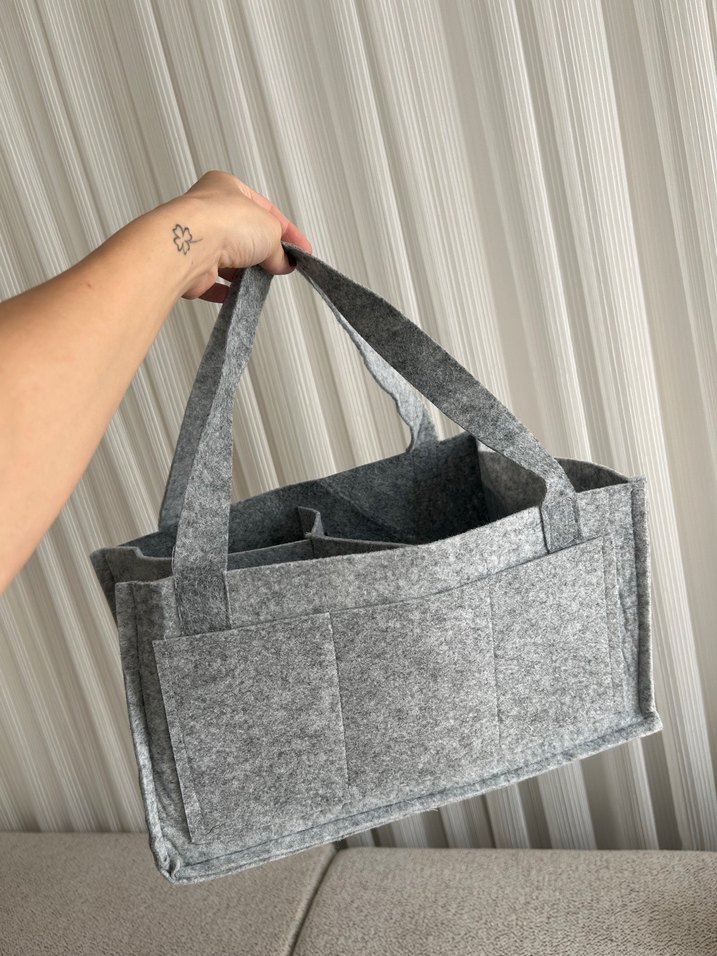 Keçe anne bebek bakım çantası düzenleyici organizer - Görsel 2