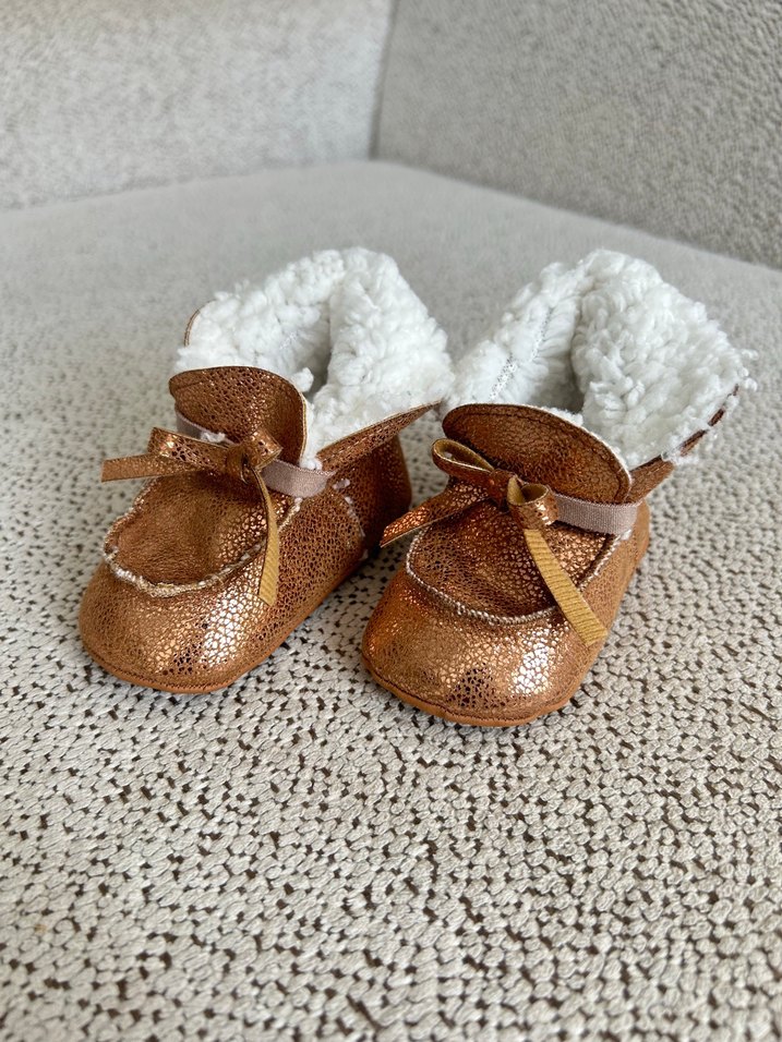 Kız Çocuk Parlak Kahverengi Kürklü Bot - Görsel 2