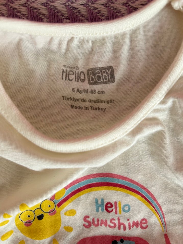 Kız Çocuk Beyaz Fırfırlı Pamuklu Tişört - Görsel 2