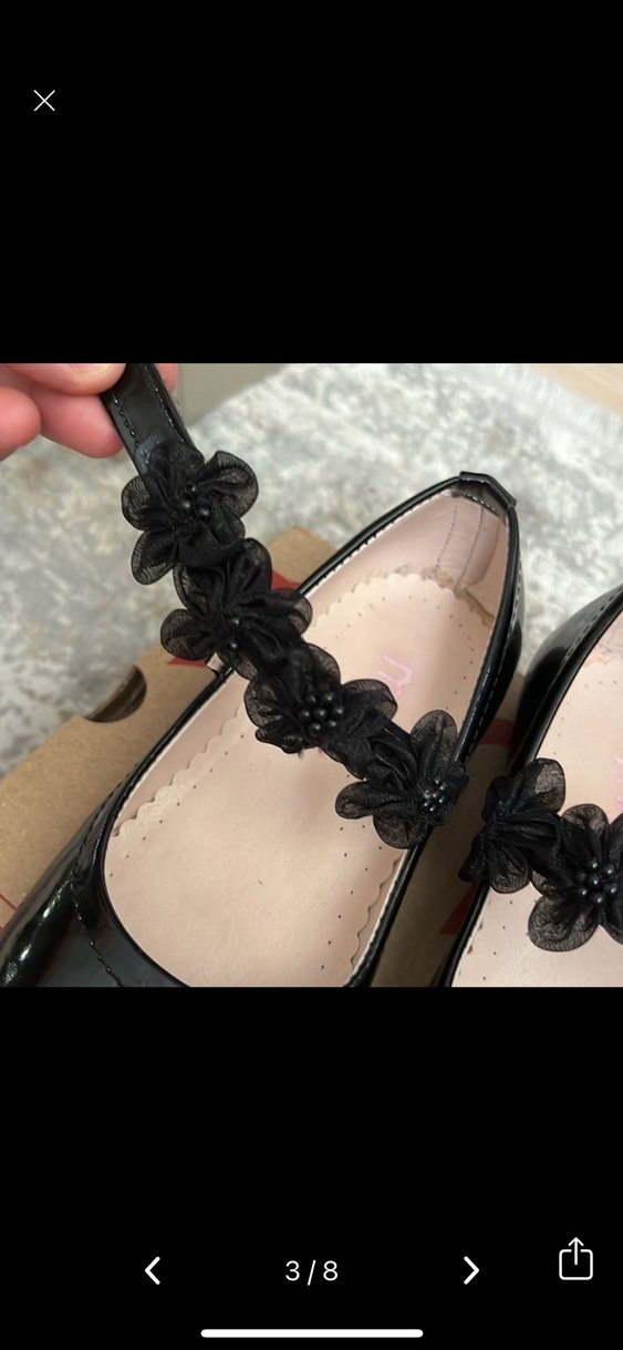 Kız Çocuk Siyah Nakışlı Tokalı Babet mnpc marka - Görsel 3