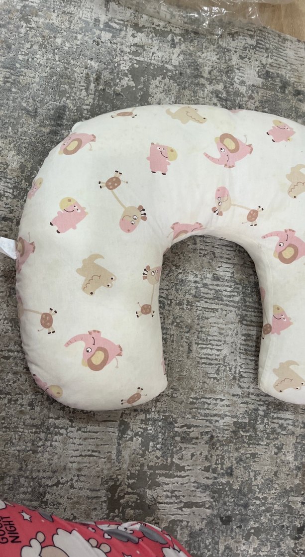 Baskılı Bej Emzirme ve Hamile Yastığı - Görsel 2