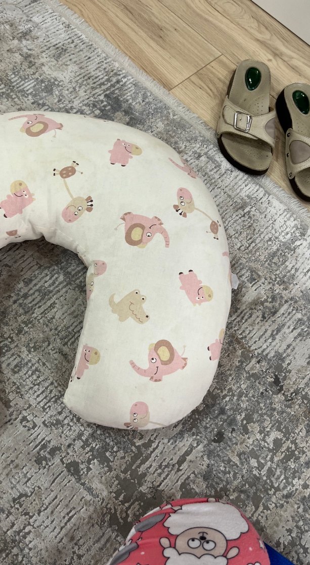 Baskılı Bej Emzirme ve Hamile Yastığı - Görsel 4