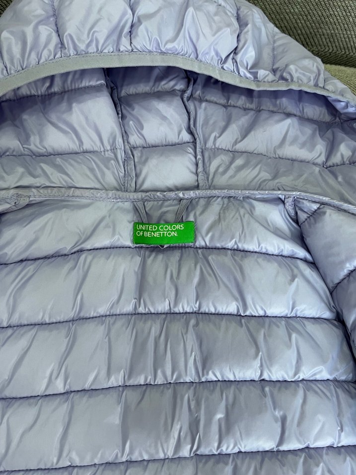 Kız Çocuk mor Kapüşonlu Şişme Yelek BENETTON MARKA - Görsel 5