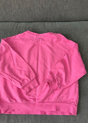 Pembe Baskılı çocuk Sweatshirt ve alt eşaofman - Görsel 3