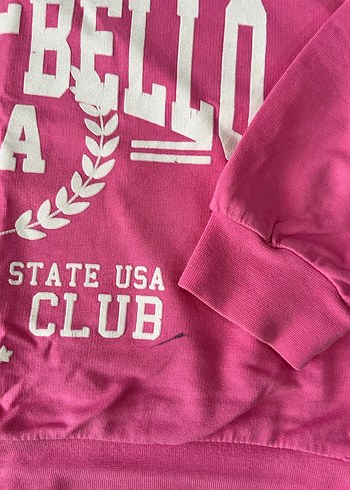 Pembe Baskılı çocuk Sweatshirt ve alt eşaofman - Görsel 2