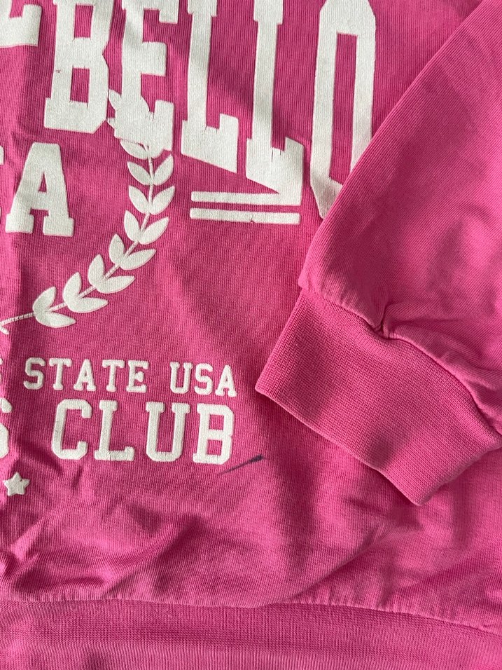 Pembe Baskılı çocuk Sweatshirt ve alt eşaofman - Görsel 2