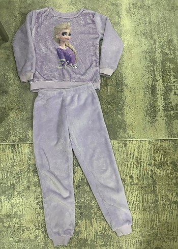 Kız Çocuk H&M MARKA Mor Elsa Baskılı Rahat Eşofman - Görsel 2